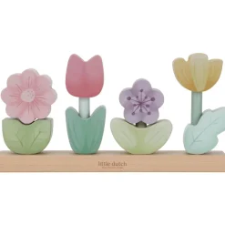 New Puzzle fleurs à empiler en bois FSC Fairy Garden Jouet À Empiler