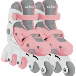 Best Rollers Learning Skate évolutif 2 en 1 Pastel Rose (pointure 30-33) Skateboard Et Rollers