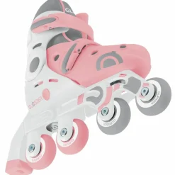 Best Rollers Learning Skate évolutif 2 en 1 Pastel Rose (pointure 30-33) Skateboard Et Rollers