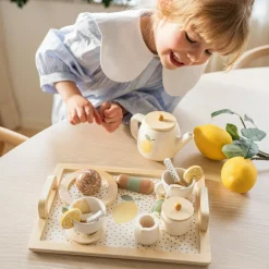 Hot Service à thé citron en bois Dînette Et Aliments Factices