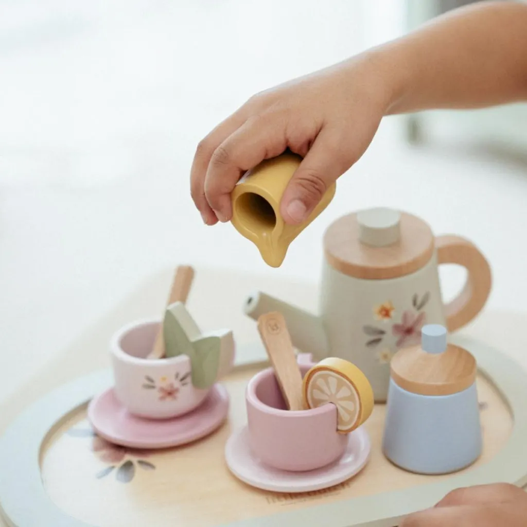 Clearance Service à thé en bois FSC Dînette Et Aliments Factices