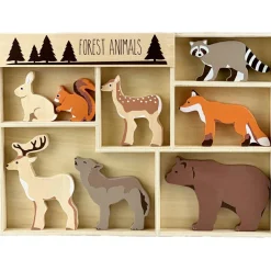 Best Set 8 animaux en bois forêt Figurines De Jeu