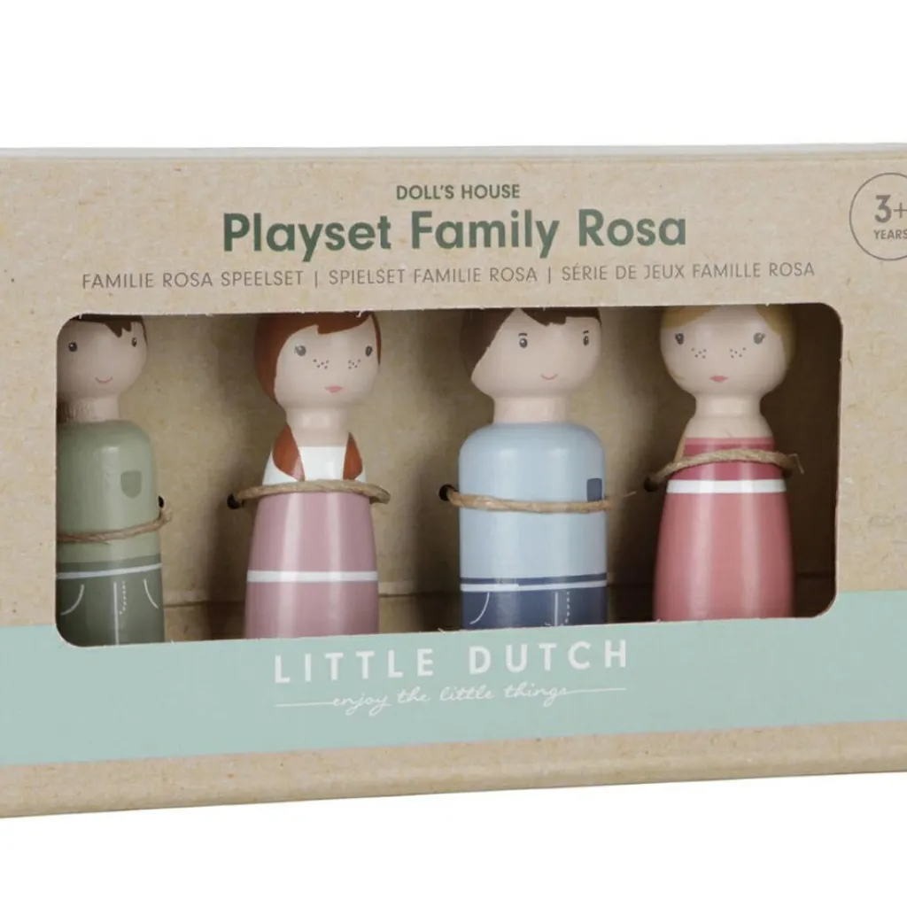 Discount Set 4 poupées en bois Famille Rosa pour maison de poupée Figurines De Jeu