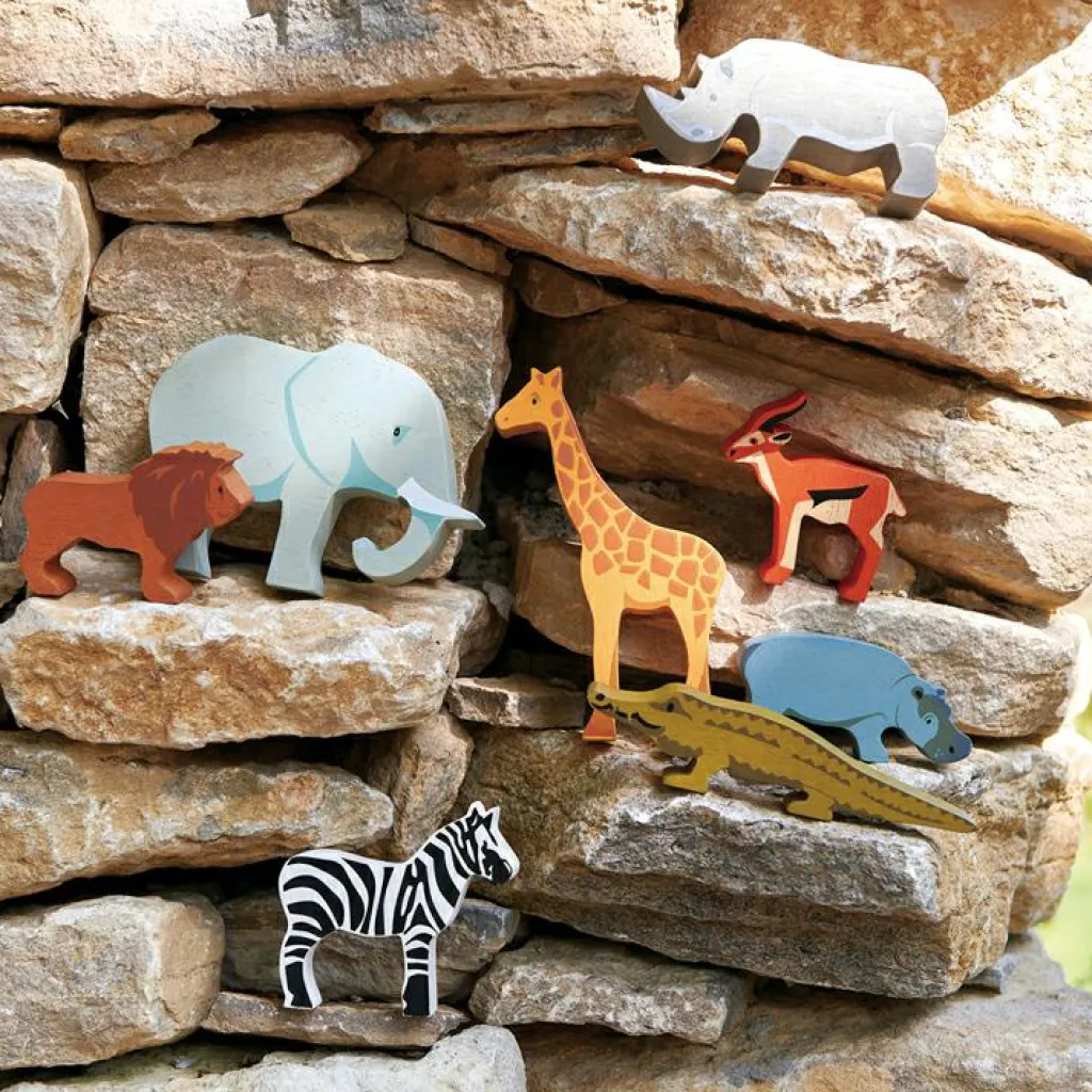 New Set animaux en bois Safari Figurines De Jeu