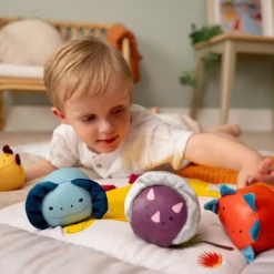 Discount Set de 4 balles doudous Les Doodballs Les Amis Dinos Balle Souple