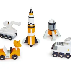 Set de 5 véhicules voyageurs de l'espace en bois Petites Voitures, Véhicules Et Circuits