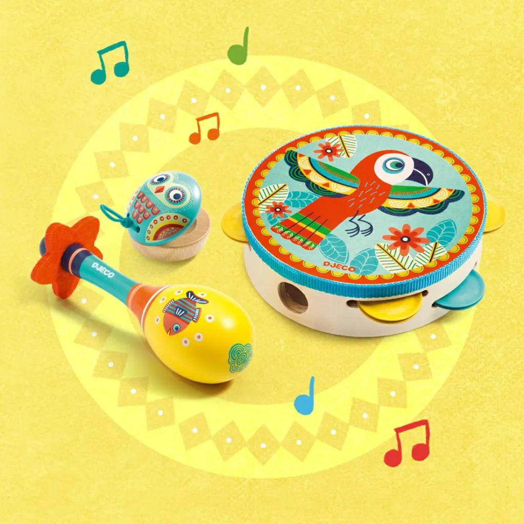 Online Set de trois instruments (Tambourin, maracas et castagnettes) Instrument De Musique