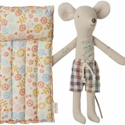 Hot Souris de plage sur son matelas Papa Fleurs Figurines De Jeu