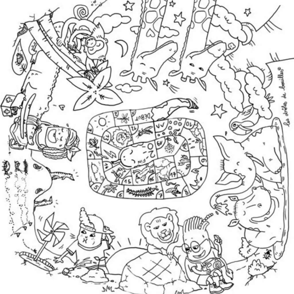 Online Table à colorier Coloritable modèle Savane Dessin Et Peinture