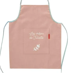 Tablier enfant en lin Rose poudré (personnalisable) Enfant Tablier Enfant
