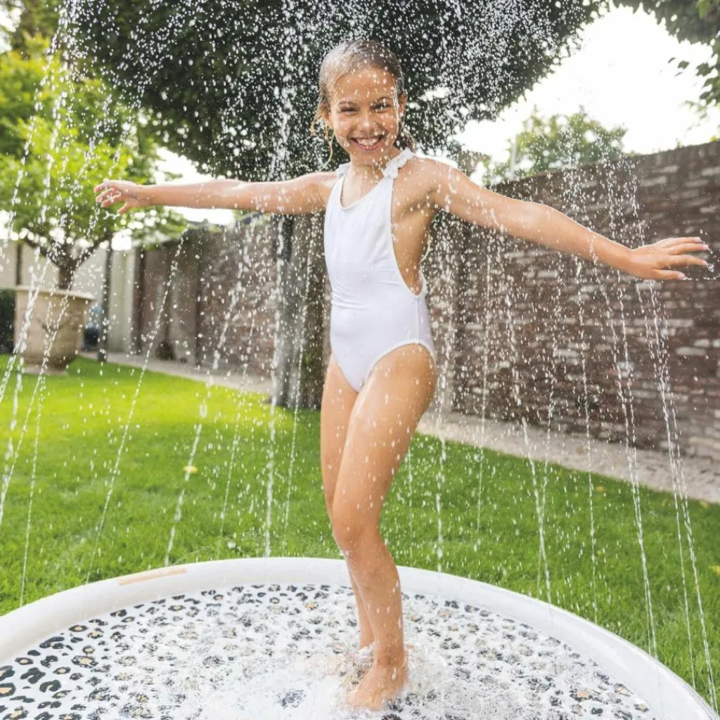 Hot Tapis de glisse arroseur Léopard beige Enfant Piscine Enfant