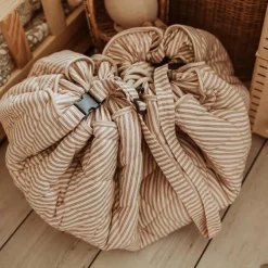 Outlet Tapis de jeu 2 en 1 Noomad Organic Soft Stripes Brown Tapis De Jeu