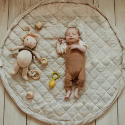 Discount Tapis de jeu 2 en 1 Noomad Organic Soft Stripes Blue Tapis De Jeu