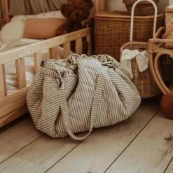 Discount Tapis de jeu 2 en 1 Noomad Organic Soft Stripes Blue Tapis De Jeu