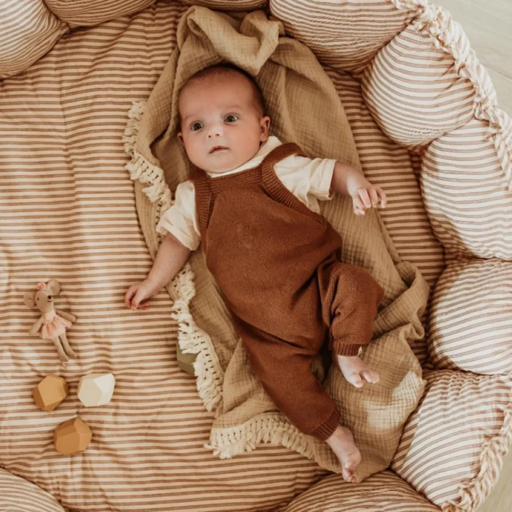 Best Tapis de jeu 3 en 1 Organic Coco Stripes Brown Tapis De Jeu