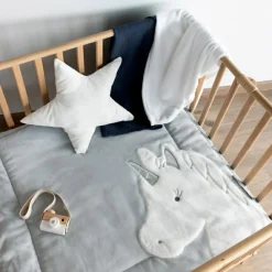 Clearance Tapis de jeu Tapidou Ma jolie licorne argent (100 x 100 cm) Tapis De Jeu