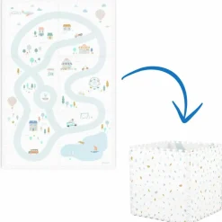 Sale Tapis puzzle 3 en 1 Tiloo Village (120 x 180 cm) Tapis De Jeu