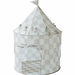 Tente de jeu en tissu recyclé Damier beige Tente De Jeu