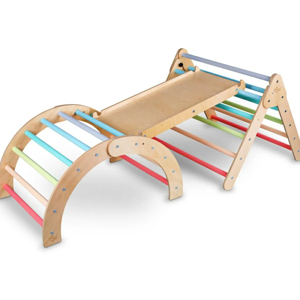 Clearance Toboggan et mur d'escalade 2 en 1 Pickler multicolore pastel Parcours De Motricité
