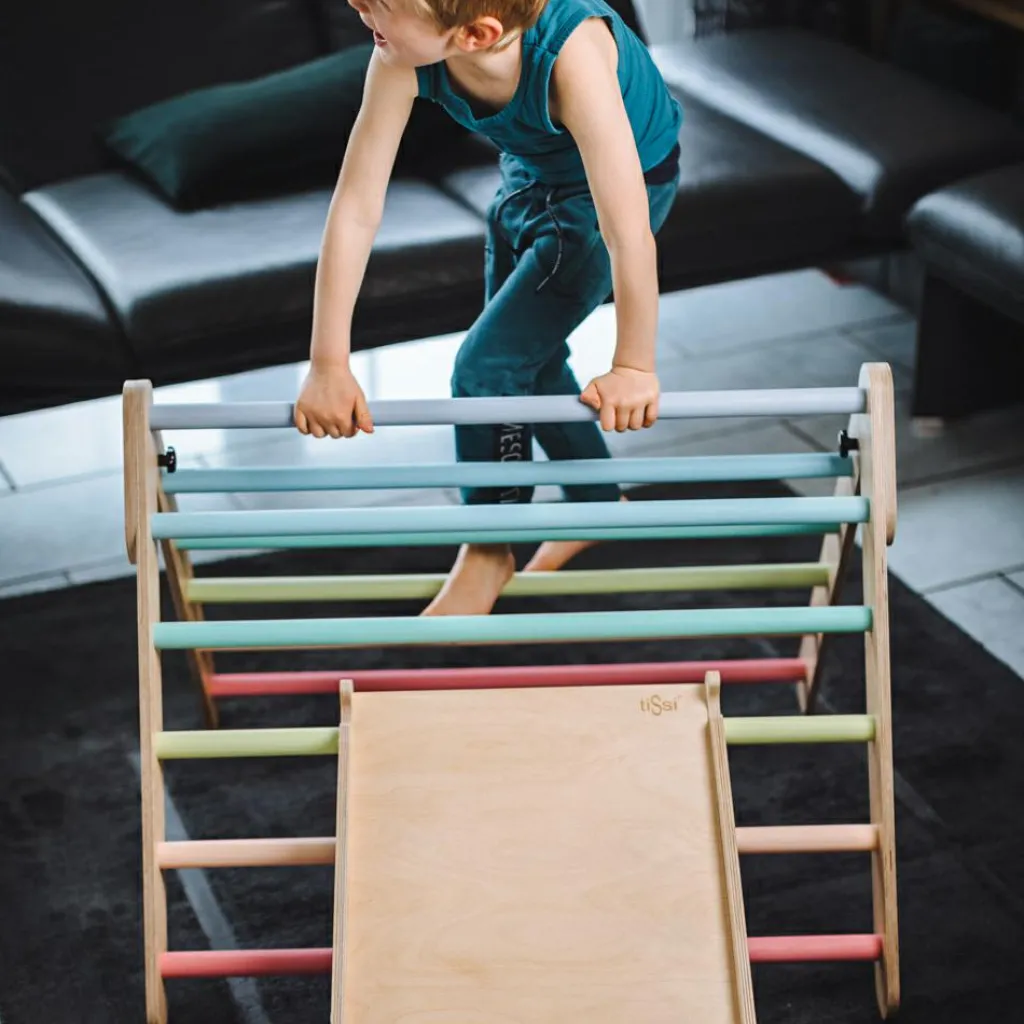 Clearance Toboggan et mur d'escalade 2 en 1 Pickler multicolore pastel Parcours De Motricité