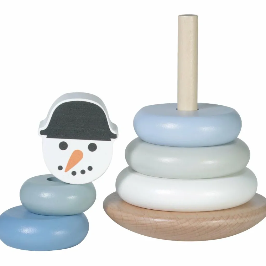Discount Tour à empiler en bois Bonhomme de neige Jouet À Empiler