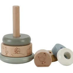 Hot Tour d'anneaux à empiler en bois Little Farm Jouet À Empiler