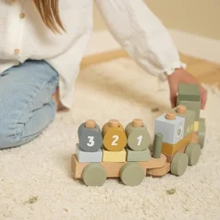 Discount Train à blocs en bois tracteur Little Farm Jeu De Construction