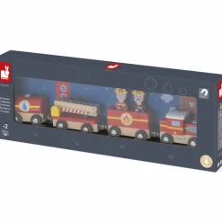 Clearance Train en bois Pompiers Story Petites Voitures, Véhicules Et Circuits