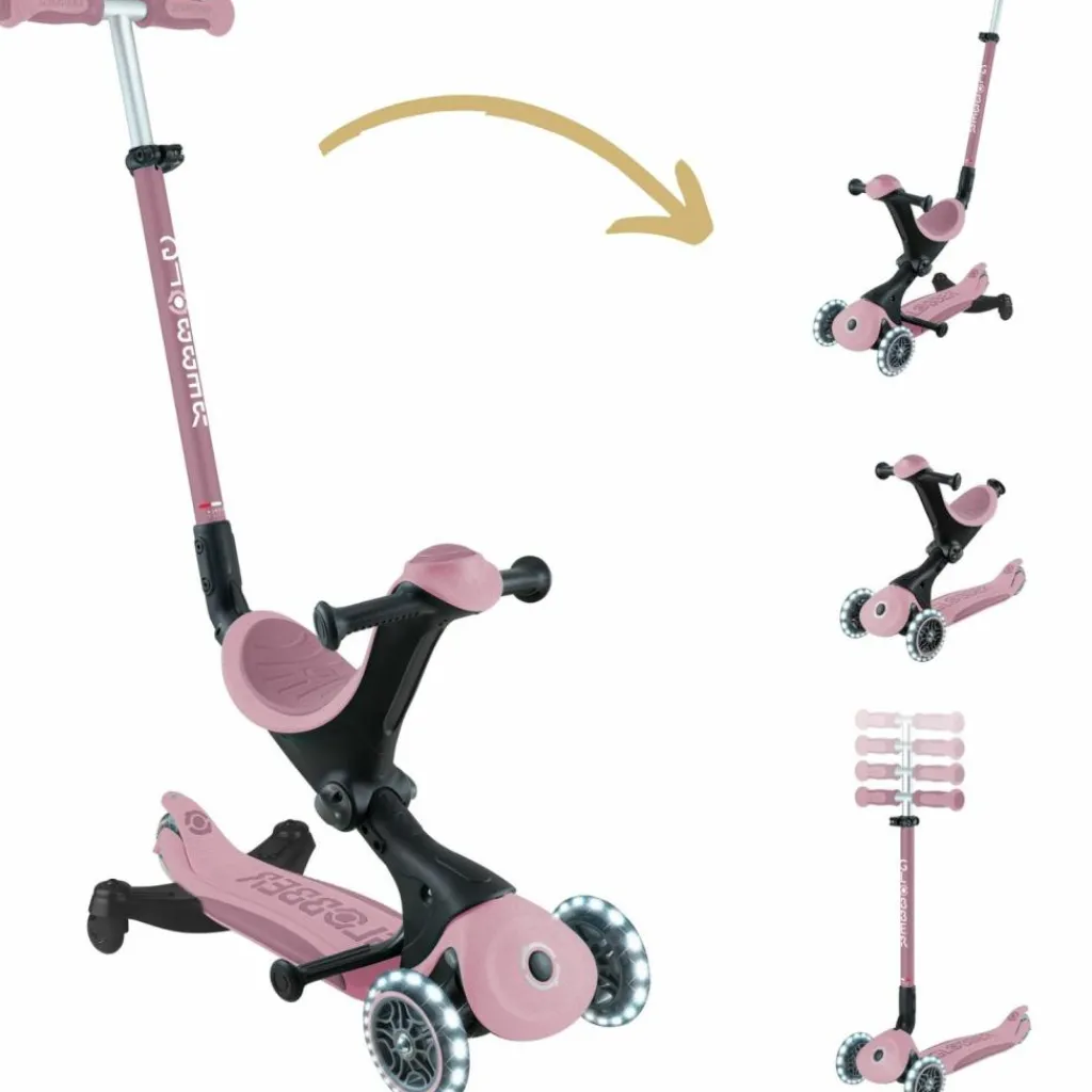 Discount Trottinette Go up Deluxe Lights eco-logic 360° Framboise Porteur Évolutif En Trottinette